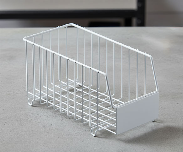 white wire basket