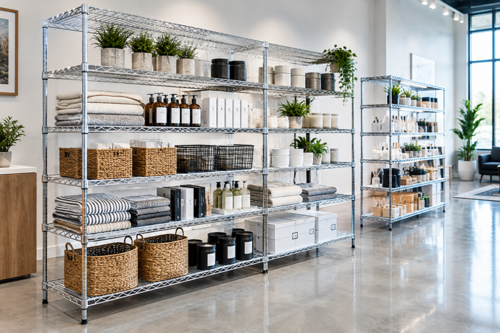 custom wire grid shelving